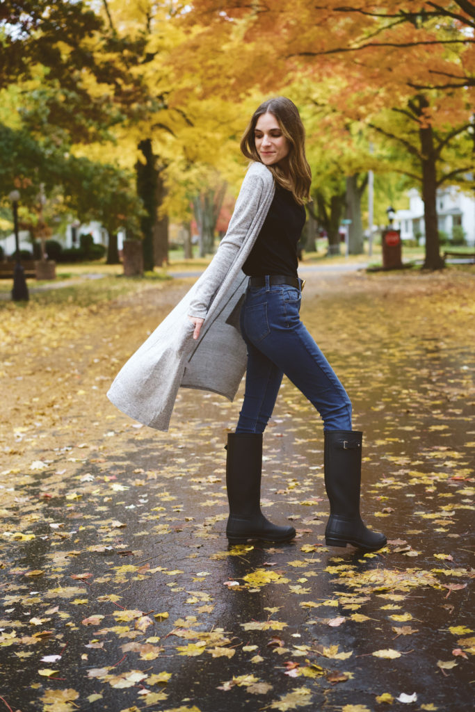 Fall Foliage In Lincoln Illinois The Dark Plum Black Hunter Boots