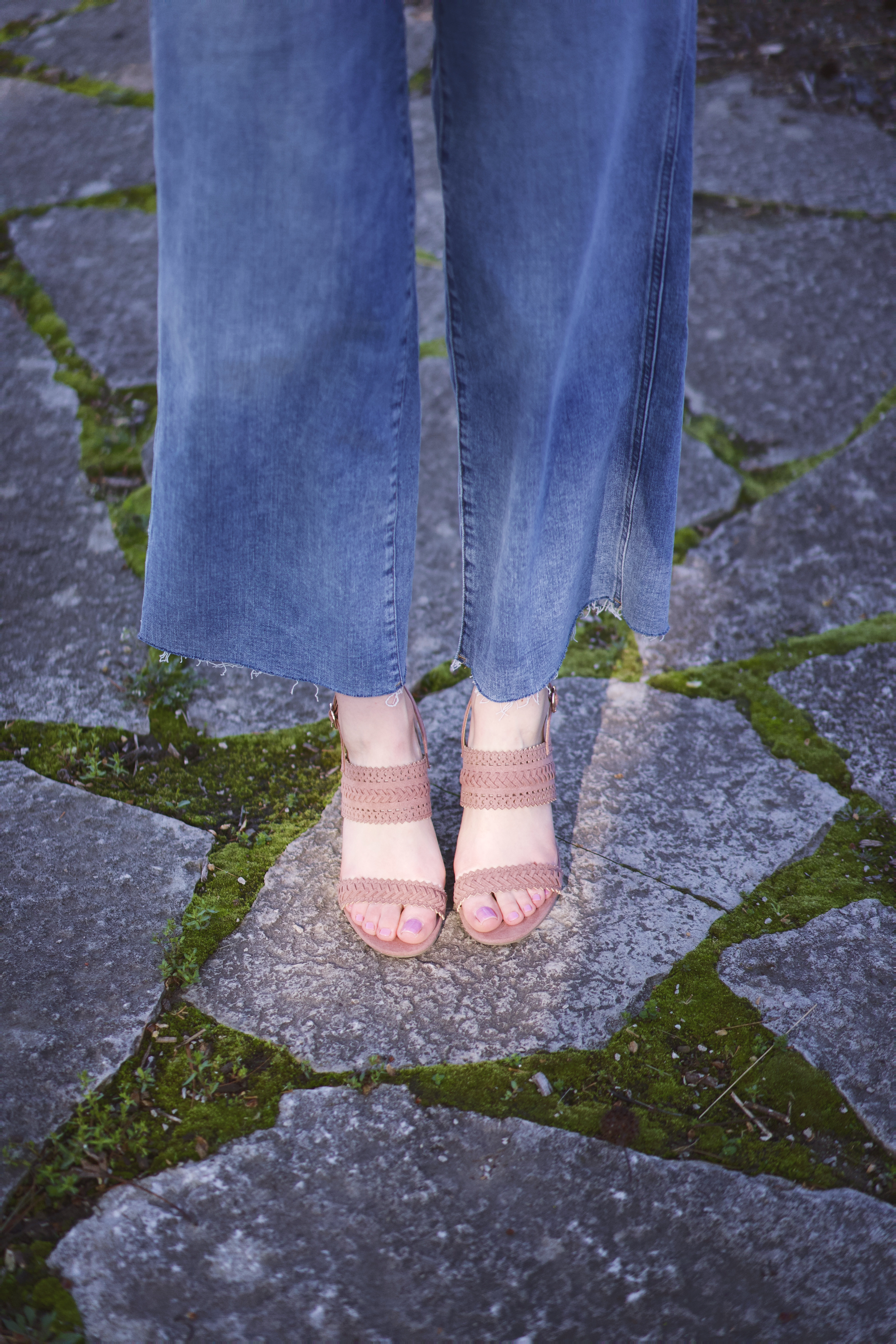 Lauren Conrad lavender sandals and culottes