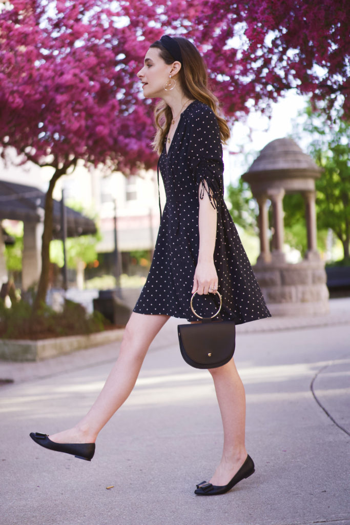Polka dot dress by Express in black and white 