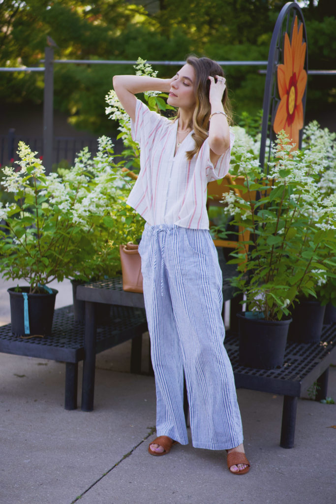 Striped linen outfit
