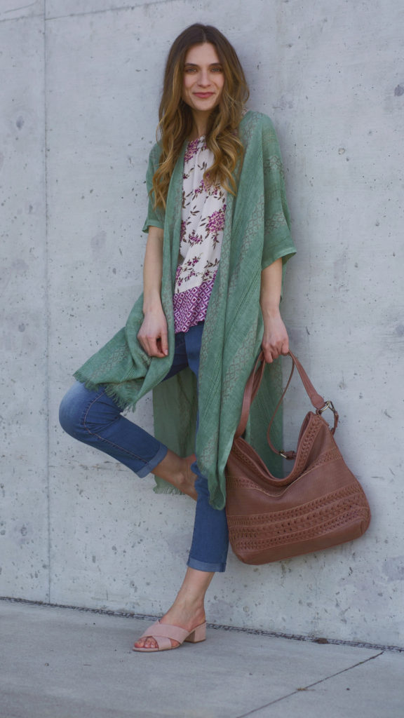 Green Poncho outfit 