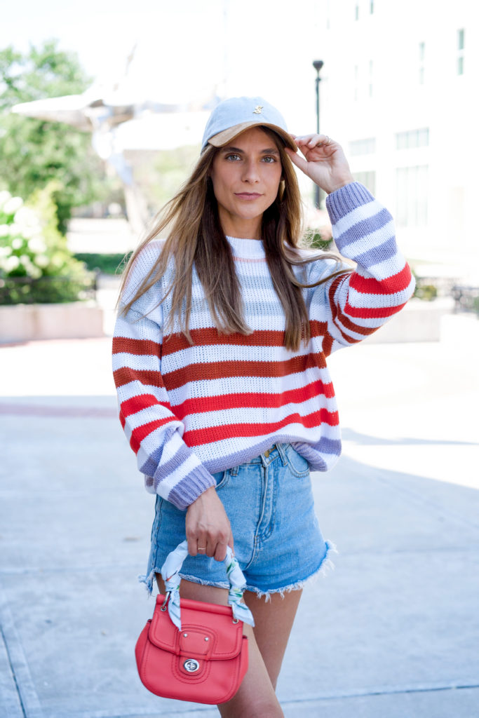 Women's colorful striped sweater 