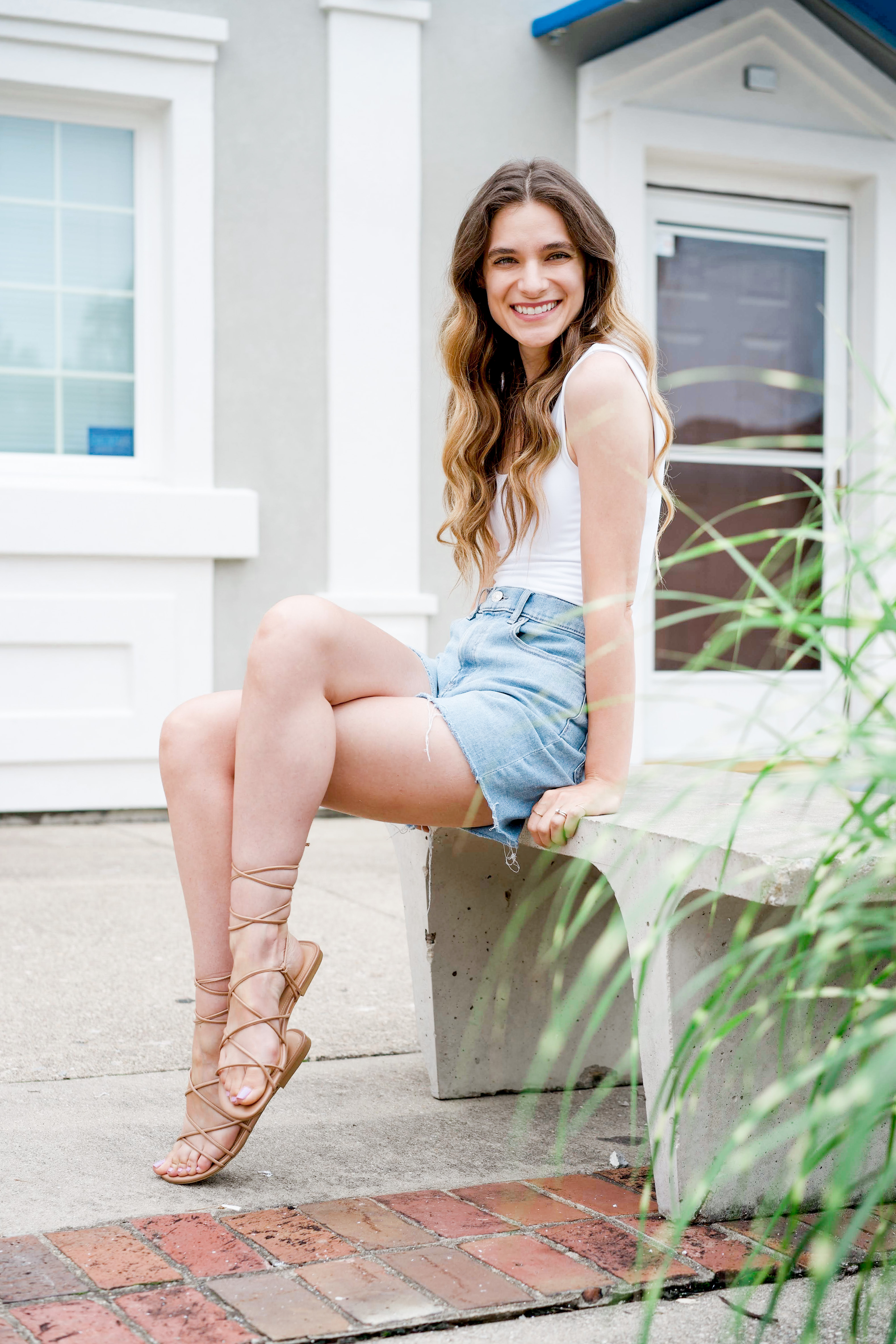 Nude lace up sandals
